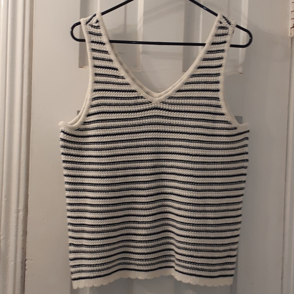 PINQUE Tank Top Large Black & White